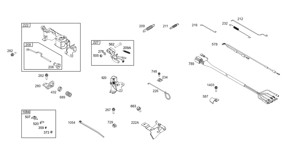 Controls Group Diagram and Parts List for 356447-0420-G1 200000 - 399999 Briggs and Stratton Engine